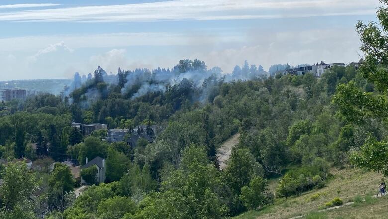 Smoking rising from a distance