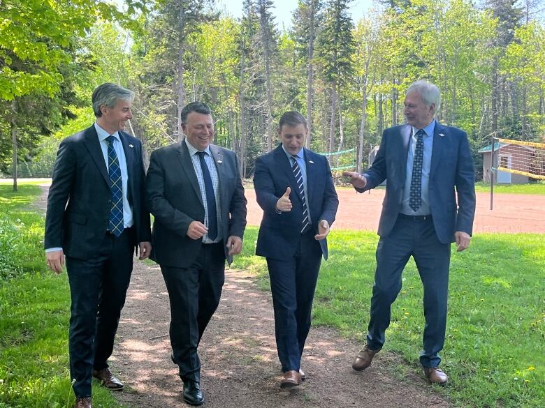 Premiers Tim Houston of Nova Scotia, Dennis King of P.E.I., Andrew Furey of Newfoundland and Labrador, and Blaine Higgs of New Brunswick. 