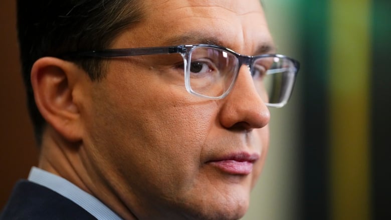 Conservative Leader Pierre Poilievre is pictured in the foyer of the House of Commons.