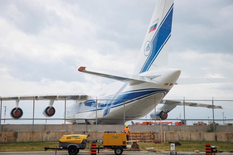 An airplane is pictured parked