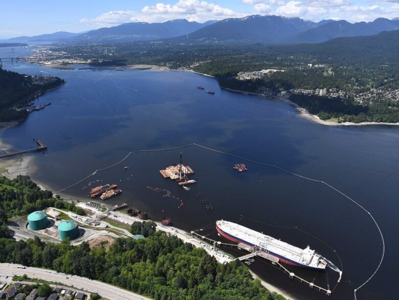 A aerial view of Kinder Morgan's Trans Mountain marine terminal, in Burnaby, B.C. Canadian oil production will depend largely on global oil prices and demand. 