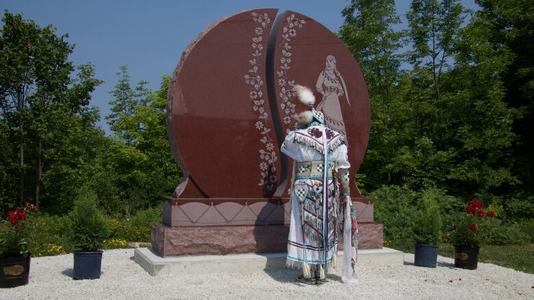 A jingle dress dancer, who promotes healing, reflects at Ontario's first monument for missing and murdered Indigenous women and girls.