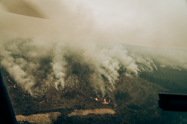 quebec forest fires with a lot of smoke