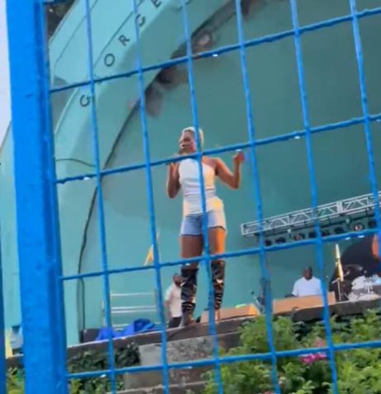 Jully Black, seen behind the barriers at Gage Park