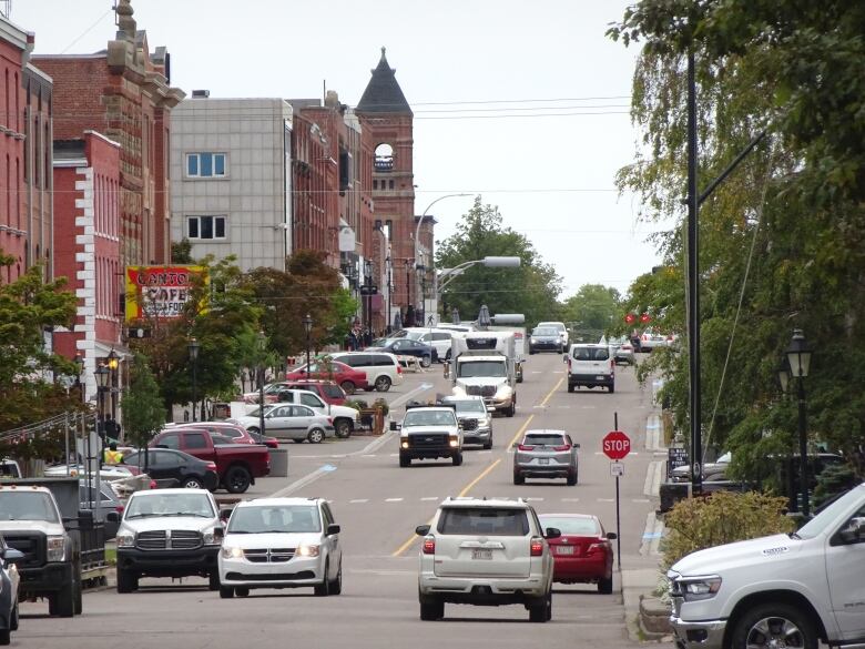 A busy street in Charlottetown.