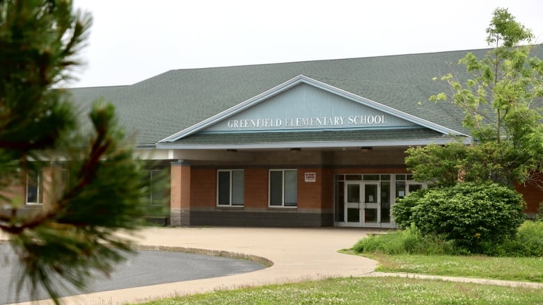 The front entrance of Greenfield Elementary school in New Waterford, Cape Breton, N.S.