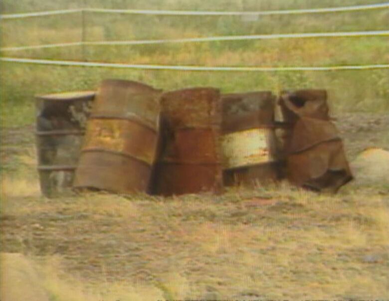 Old rusty barrels