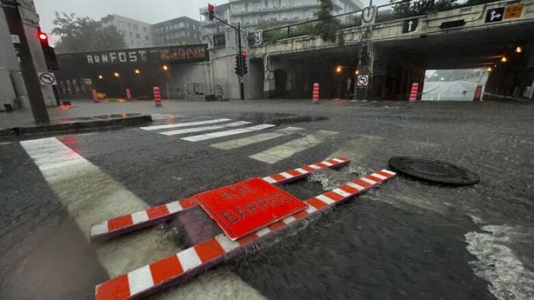 Roads are flooded.