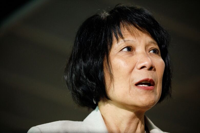 Mayor elect Olivia Chow is pictured during a press conference at Young Women's Christian Association of Greater Toronto's (YWCA) headquarters in Toronto on July 7, 2023.