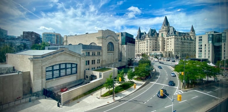 The Senate of Canada is seen in Ottawa, with the Chteau Laurier appearing in the background of the same image.