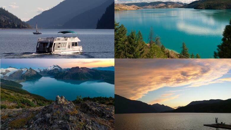 Clockwise from top right: Kalamalka, Sproat, Garibaldi and Shuswap are four iconic lakes, but only two will compete for the title of B.C.'s best.