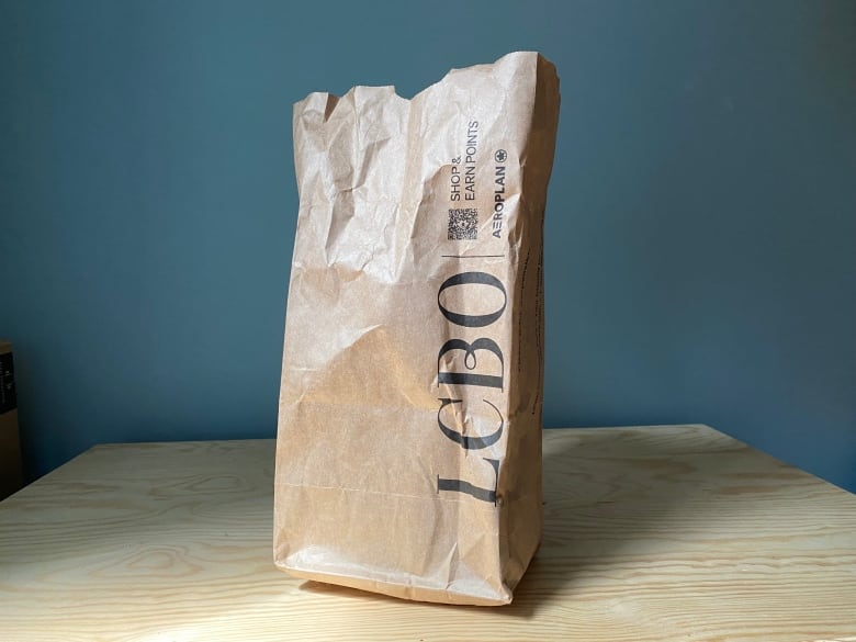 A paper bag from the LCBO.