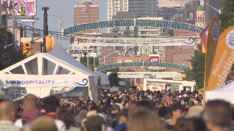 Crowd on the first day of Taste of Danforth.