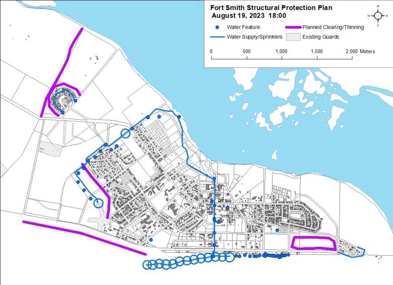 A map of Fort Smith shows how the structural protection plan is proceeding as of Saturday.