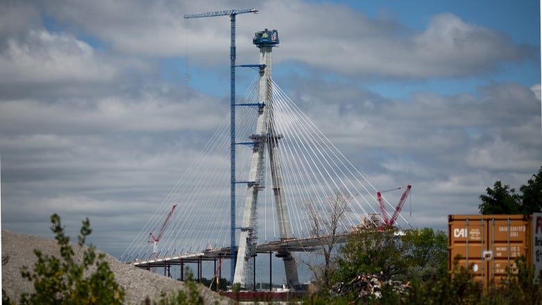 A tower with bridge construction around it