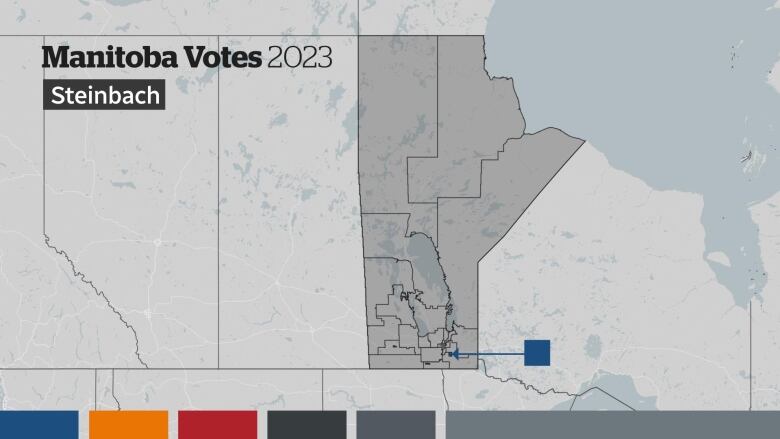 A map with a small dot of blue 