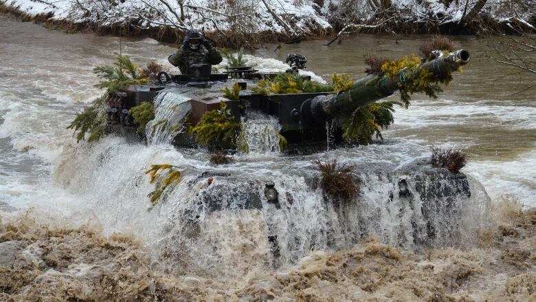 A handout photo from the Polish Defence Ministry shows a Leopard 2A4 tank at the military range in Zagan, Poland on January 26, 2013.