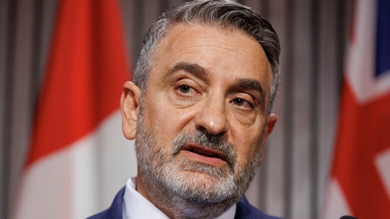 Newly appointed housing minister Paul Calandra holds a press conference, at Queens Park, in Toronto, on Sept. 6, 2023.