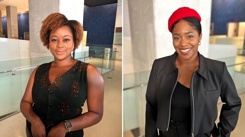 Two side-by-side photographs of KhaR Martin and Celestina Aleobua. They are participants in this year's The Big Pitch competition, put on by TIFF and the CaribbeanTales Film Festival.