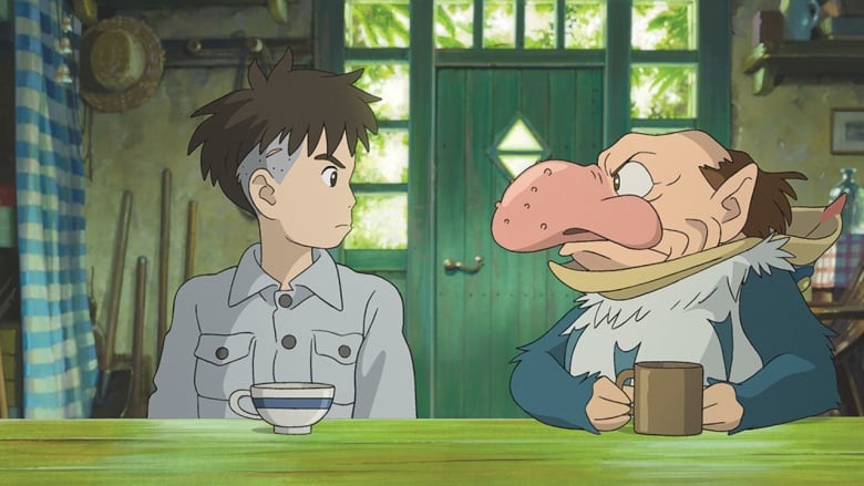 An animated boy and troll-like character (adorned with a large nose and inside of what appears to be a large bird costume) look at each other angrily.