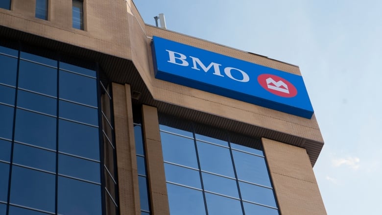 The logo for a BMO building in downtown Regina is shown.