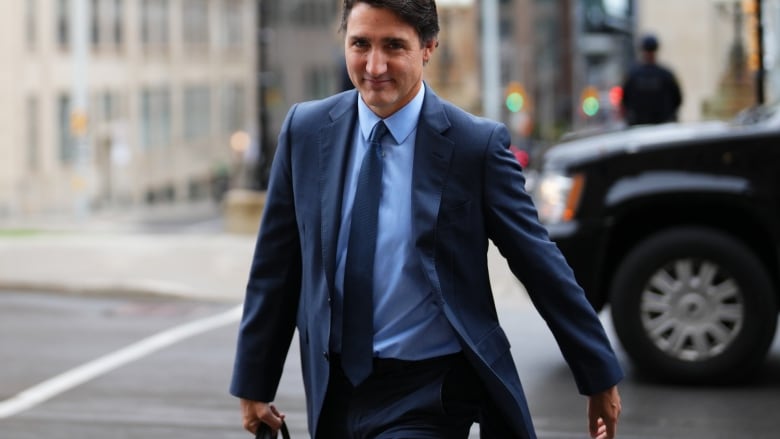 Prime Minister Justin Trudeau arrives for a cabinet meeting on Parliament Hill