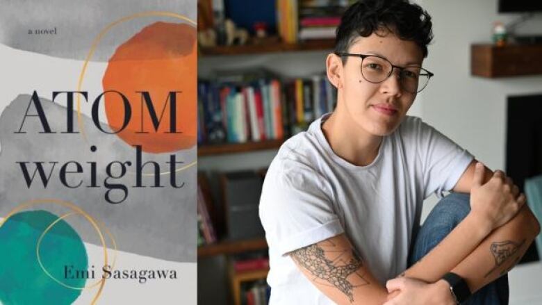 A book cover featuring orange and green painted circles and a photo of the book's author, a nonbinary person with glasses and short curly hair, tattoos on their arms and wearing a white t-shirt and jeans.