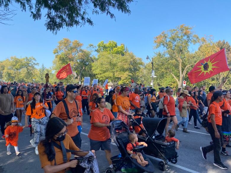 Large group marching. 