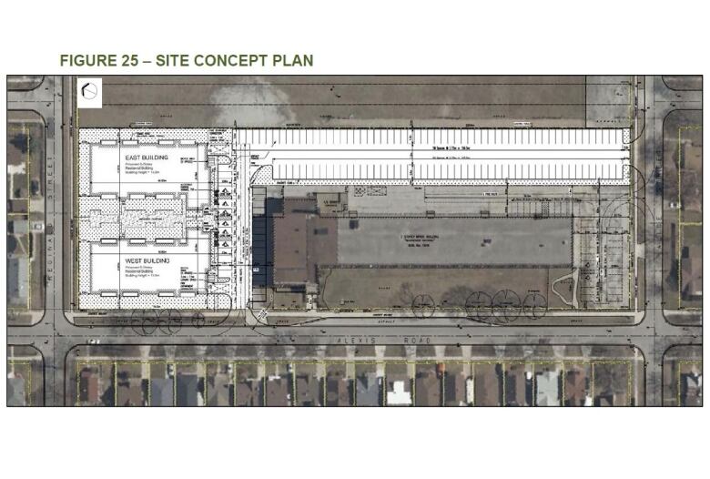 An overhead concept plan of a condo development.