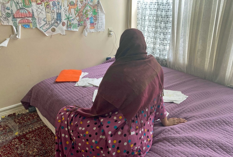 Dure Ahmed in her apartment in Toronto.