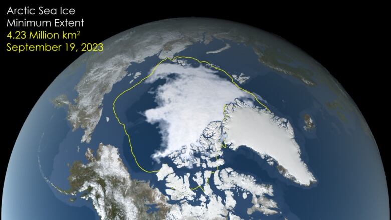 An image of the globe's northern hemisphere.