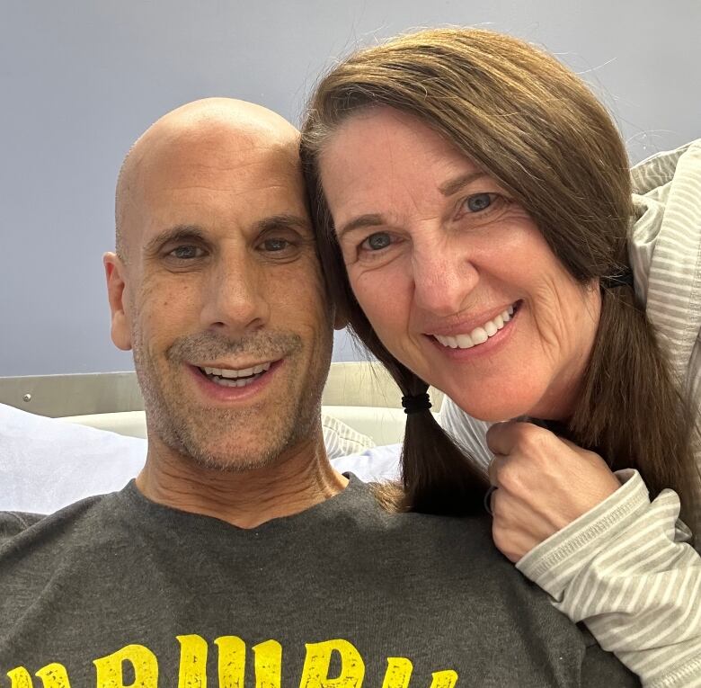 Chad Hartle, with wife, Cheryl, just minutes before his successfuly liver transplant last month in Edmonton. The Saskatoon man says he is grateful for all the help of hepatologist Dr. Nabeel Samad, and encouraged more people to sign up for organ donation.