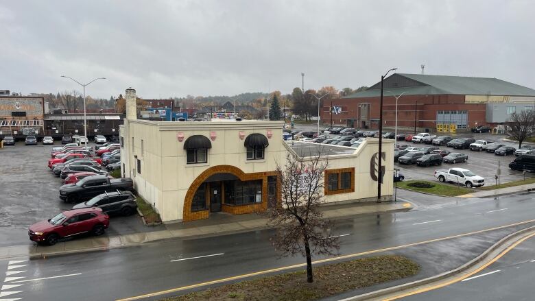 A white building.