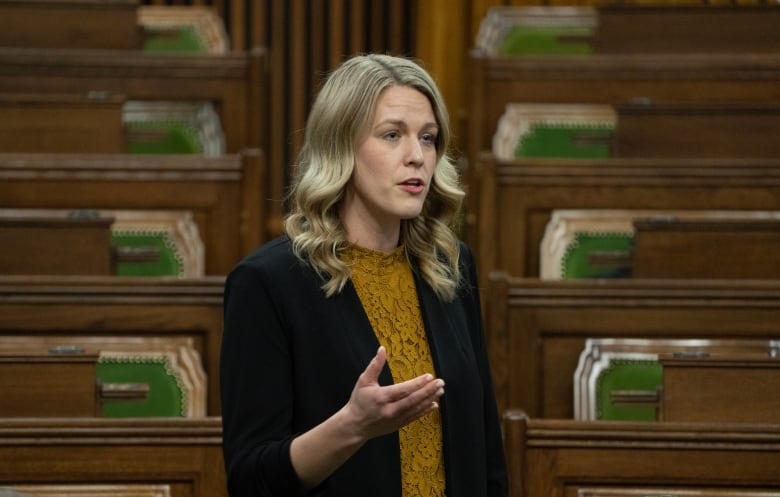 Conservative MP for Lethbridge Rachael Thomas rises during question period, Friday, September 29, 2023 in Ottawa.