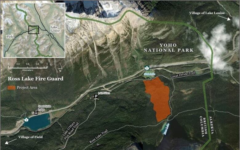 A map shows where the Ross Lake Fire guard will be built