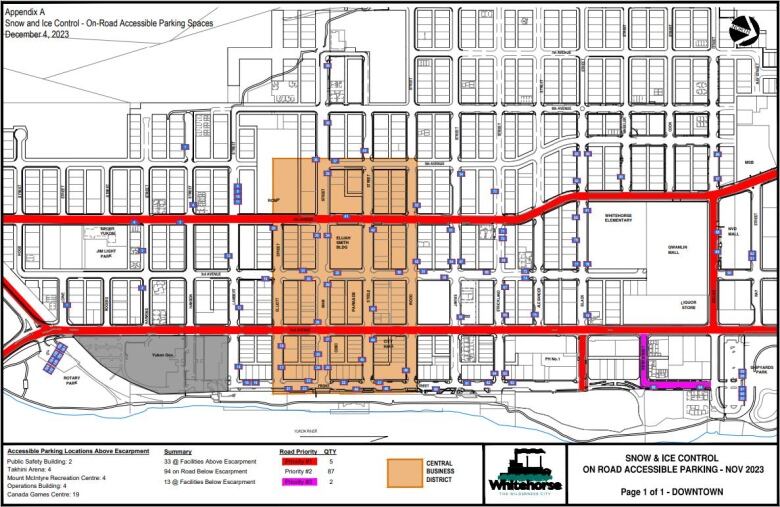 A map of a proposed downtown core snow-management plan, which would require the city to clear snow and ice from the densest area of the city. 