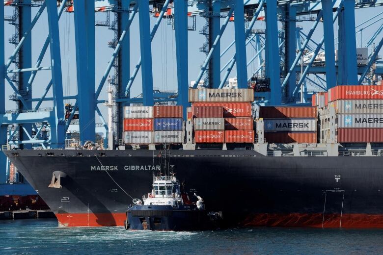 FILE PHOTO: Containers are seen on the Maersk's container ship Maersk Gibraltar at the APM Terminals in the port of Algeciras, Spain January 19, 2023. 