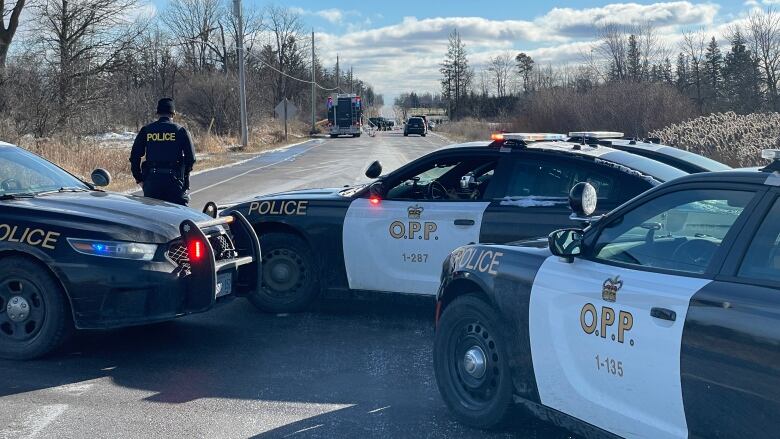 Ontario Provincial Police at the scene of a fatal crash in Caledon on Dec. 19, 2023.