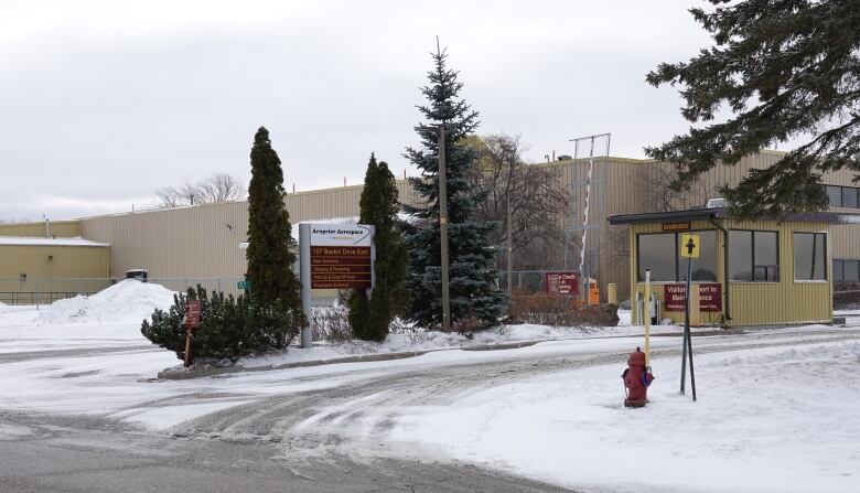 Entrance gate to Arnprior Aerospace plant.