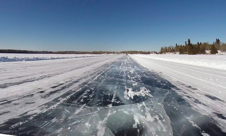 An ice road.