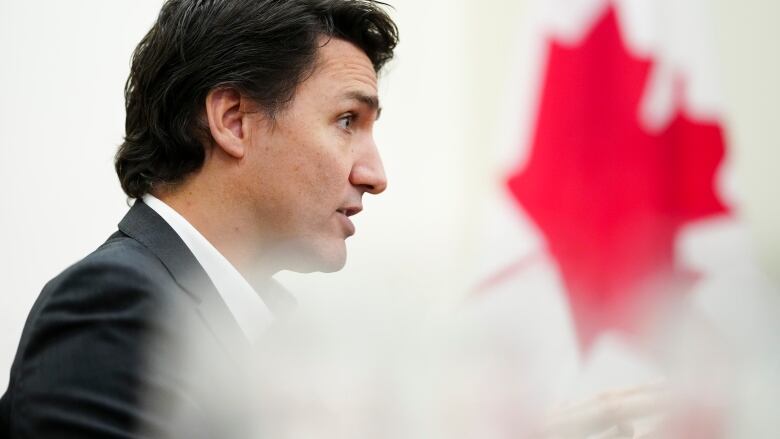 Prime Minister Justin Trudeau takes part in an interview at the Office of the Prime Minister and Privy Council in Ottawa on Monday, Dec. 11, 2023.