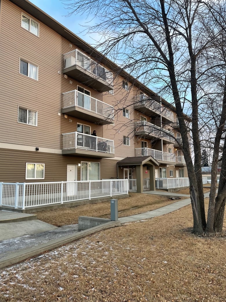 An apartment building has multiple floors.