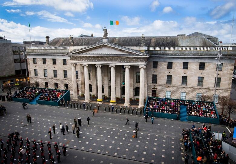 Aerial photo of the General Post Office in Dublin, Ireland