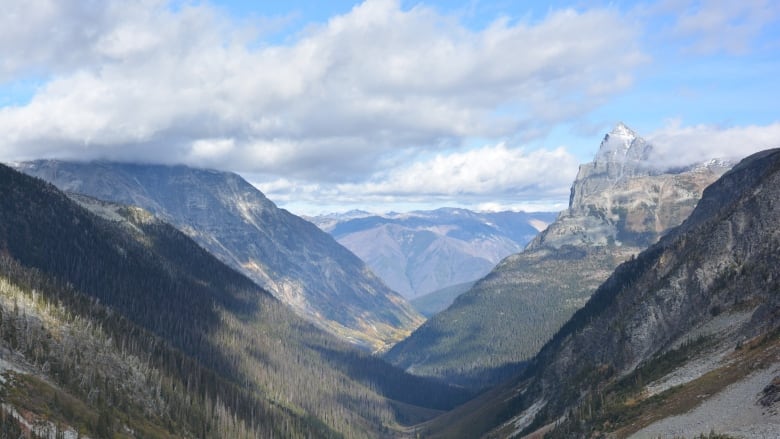 A large mountain valley/vista.