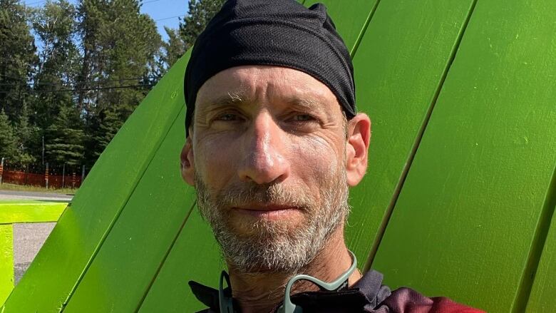 Portrait of man wearing cycling top