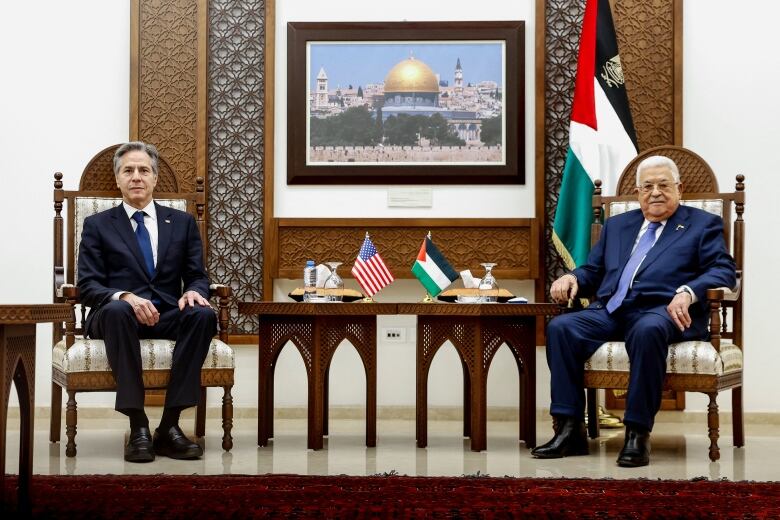 Antony Blinken and Mahmoud Abbas. 