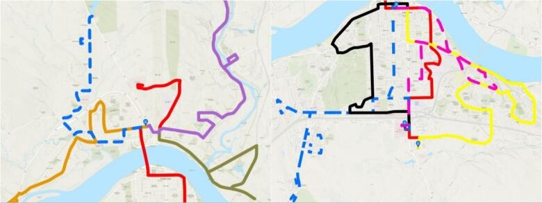 A map of a proposed Sunday bus route network.