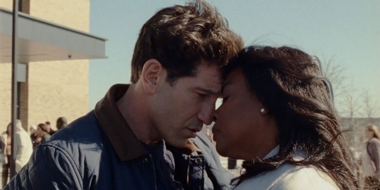 Close-up on actors Jon Bernthal and Aunjanue Ellis-Taylor in a scene with their faces close together