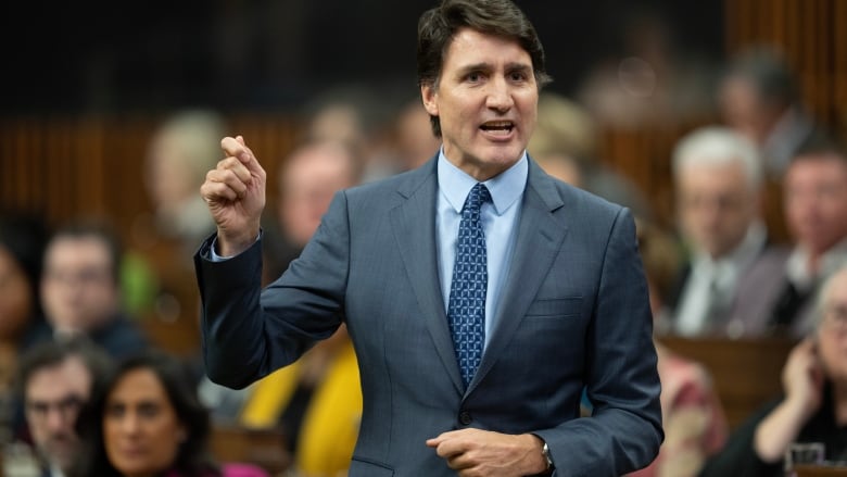 Prime Minister Justin Trudeau rises during Question Period, Tuesday, February 6, 2024 in Ottawa. 