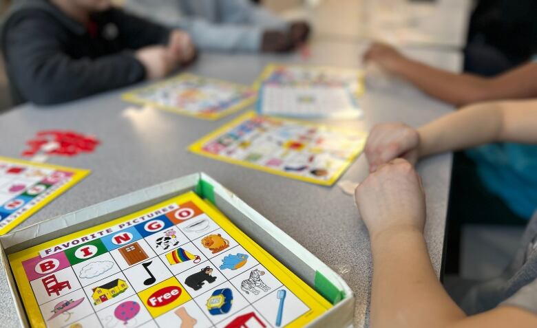 Youths playing bingo